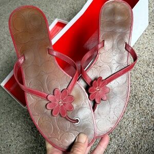 Vintage Coach Lucie Daisy flip flops